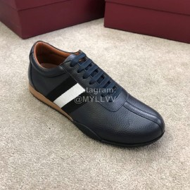 Bally Spring Summer Calf Leather Casual Sneakers For Men Black