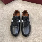 Bally Spring Summer Black Calf Leather Casual Sneakers For Men 