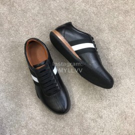 Bally Spring Summer Black Calf Leather Casual Sneakers For Men 