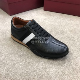 Bally Spring Summer Black Calf Leather Casual Sneakers For Men 