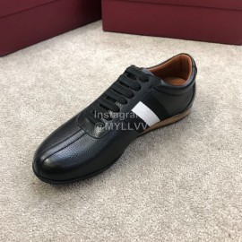 Bally Spring Summer Black Calf Leather Casual Sneakers For Men 