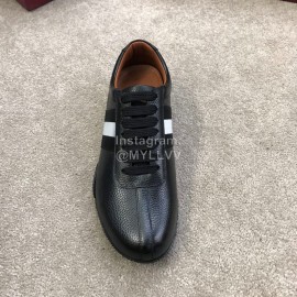 Bally Spring Summer Black Calf Leather Casual Sneakers For Men 