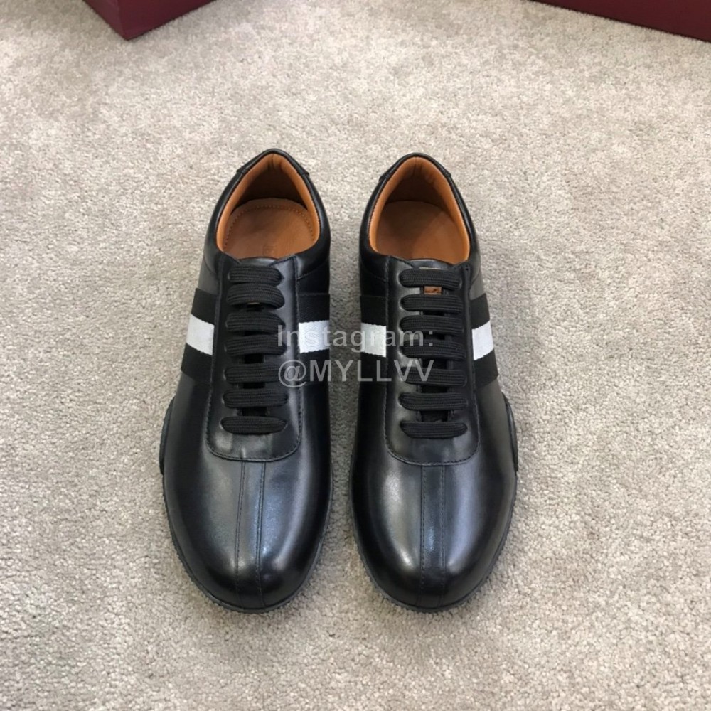 Bally Spring Summer Calf Leather Black Casual Sneakers For Men 
