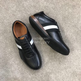 Bally Spring Summer Calf Leather Black Casual Sneakers For Men 