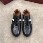 Bally Spring Summer Calf Leather Casual Sneakers Black For Men 