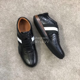 Bally Spring Summer Calf Leather Casual Sneakers Black For Men 