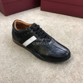 Bally Spring Summer Calf Leather Casual Sneakers Black For Men 