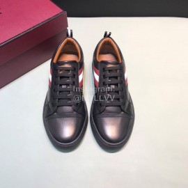 Bally Stripe Calf Leather Casual Sneakers Black For Men 