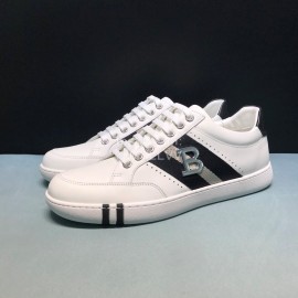 Bally Stripe Classic Calf Leather Casual Sneakers White For Men 