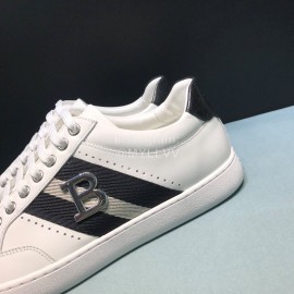 Bally Stripe Classic Calf Leather Casual Sneakers White For Men 