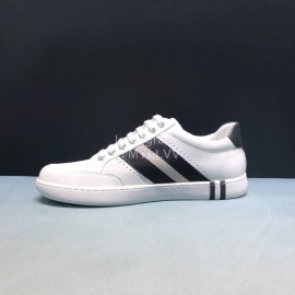 Bally Stripe Classic Calf Leather Casual Sneakers White For Men 