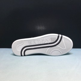 Bally Stripe Classic Calf Leather Casual Sneakers White For Men 