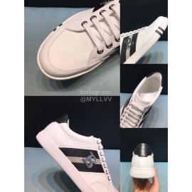 Bally Stripe Classic Calf Leather Casual Sneakers White For Men 