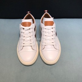 Bally Stripe Classic Calfskin Casual Sneakers For Men White