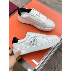 Bally Napa Leather Lace Up Casual Shoes White