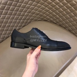 Bally Black Calf Leather Lace Up Business Shoes For Men 