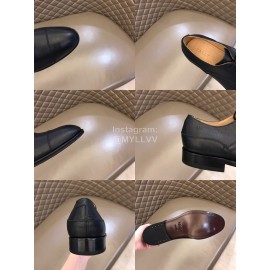 Bally Black Calf Leather Lace Up Business Shoes For Men 