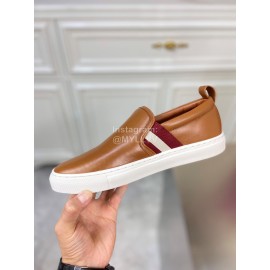 Bally Calf Leather Casual Shoes For Men Brown
