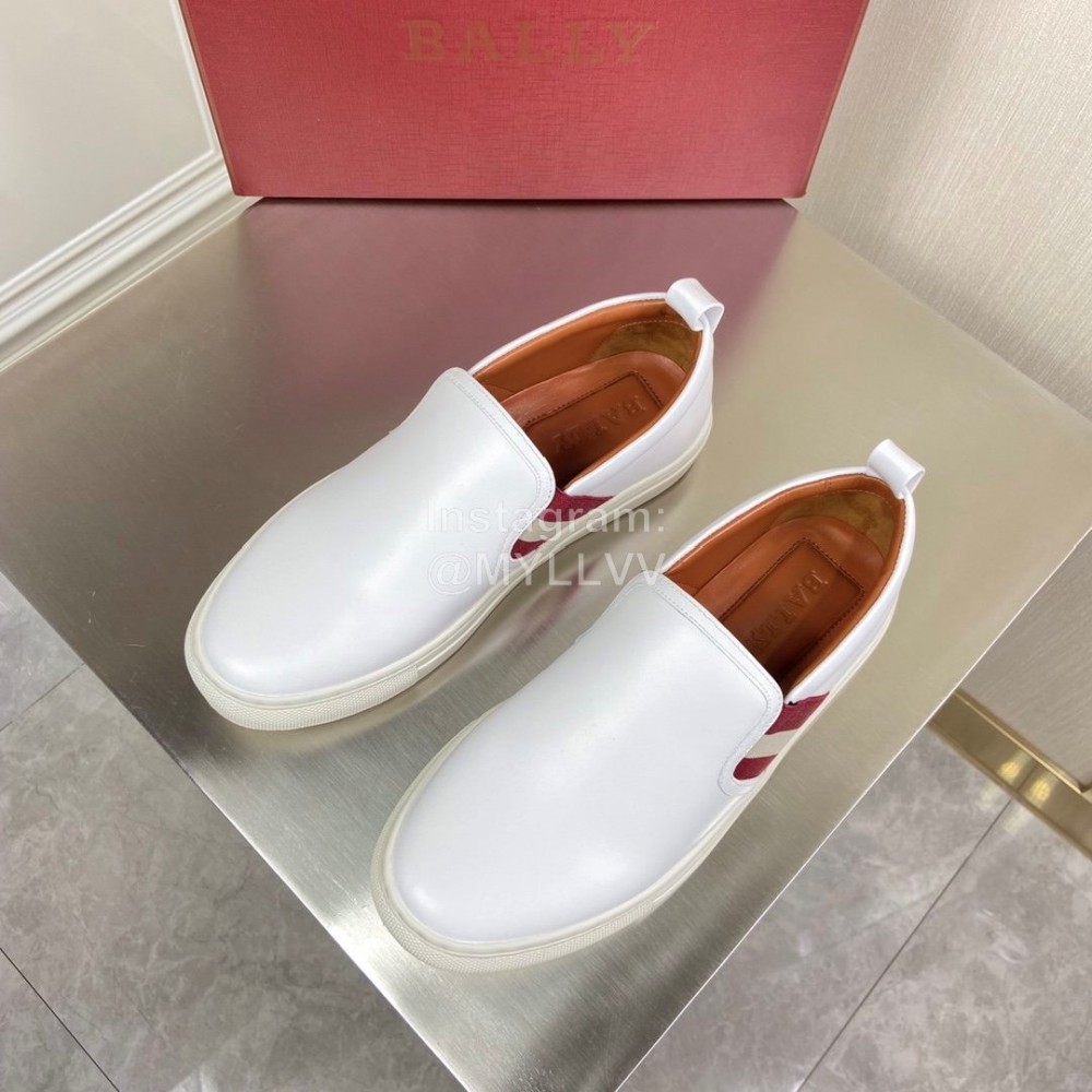 Bally Calf Leather Casual Shoes For Men White