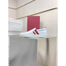 Bally Calf Leather Casual Shoes For Men White