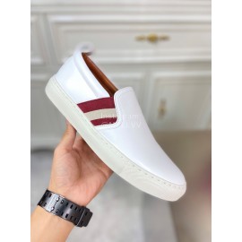 Bally Calf Leather Casual Shoes For Men White