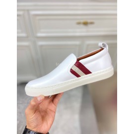 Bally Calf Leather Casual Shoes For Men White
