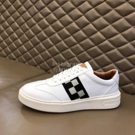 Bally Fashion Plaid Calfskin Casual Sneakers For Men White