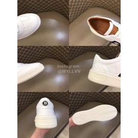 Bally Fashion Plaid Calfskin Casual Sneakers For Men White
