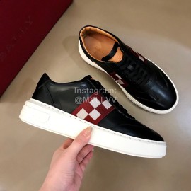 Bally Fashion Plaid Calfskin Casual Sneakers For Men Black