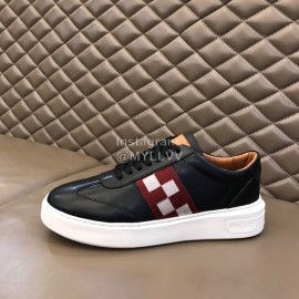 Bally Fashion Plaid Calfskin Casual Sneakers For Men Black