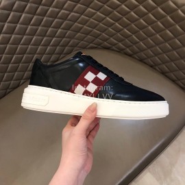 Bally Fashion Plaid Calfskin Casual Sneakers For Men Black