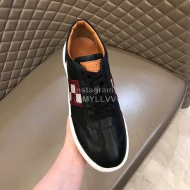 Bally Fashion Plaid Calfskin Casual Sneakers For Men Black