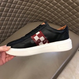 Bally Fashion Plaid Calfskin Casual Sneakers For Men Black