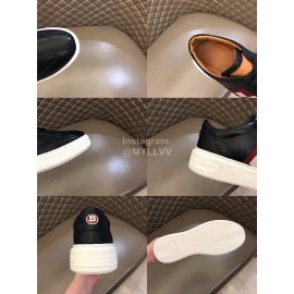 Bally Fashion Plaid Calfskin Casual Sneakers For Men Black