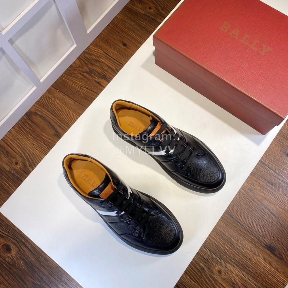 Bally Napa Leather Casual Sneakers For Men Black