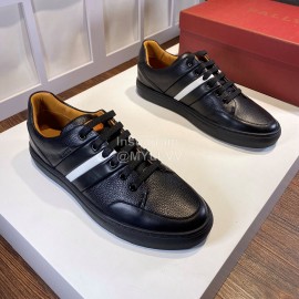 Bally Napa Leather Casual Sneakers For Men Black