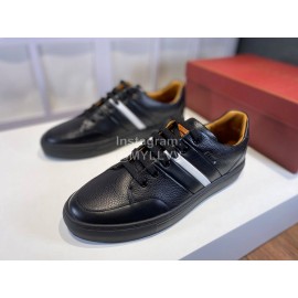 Bally Napa Leather Casual Sneakers For Men Black