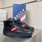 Bally Black Cowhide Classic High Top Casual Shoes For Men