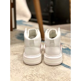 Bally Fashion Calfskin High Top Casual Board Shoes For Men White