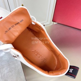 Bally Lychee Grain Cowhide Casual Shoes For Men White