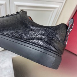 Bally Lychee Grain Cowhide Casual Shoes For Men Black