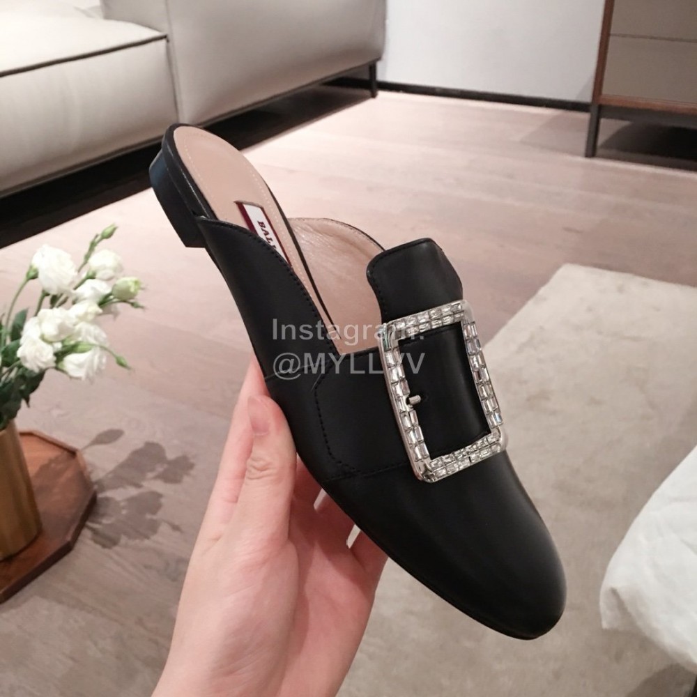 Bally Spring Fashion Black Calfskin Muller Shoes For Women