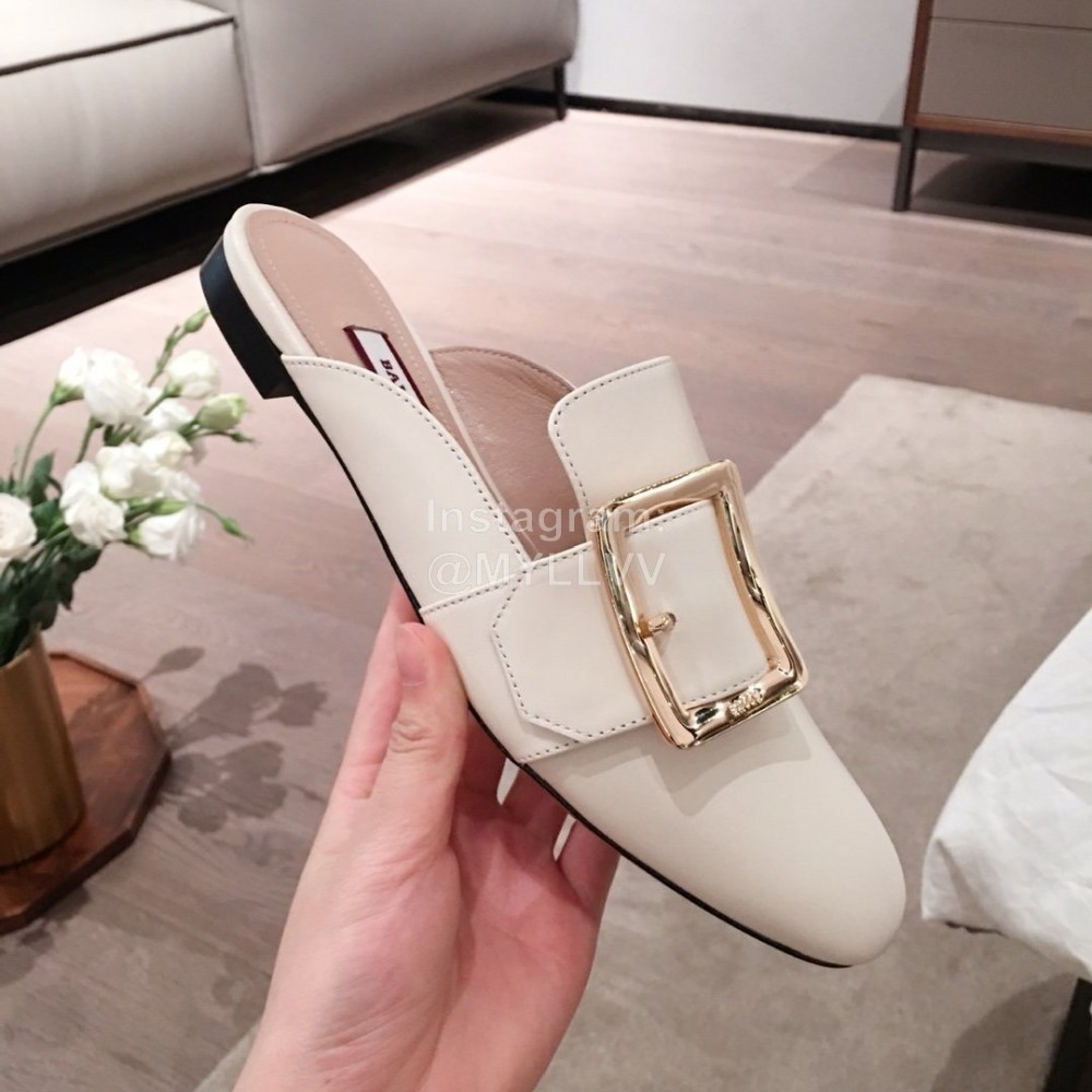 Bally Spring Fashion Calfskin Muller Shoes For Women White