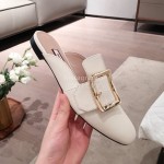 Bally Spring Fashion Calfskin Muller Shoes For Women White