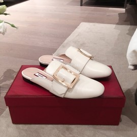 Bally Spring Fashion Calfskin Muller Shoes For Women White