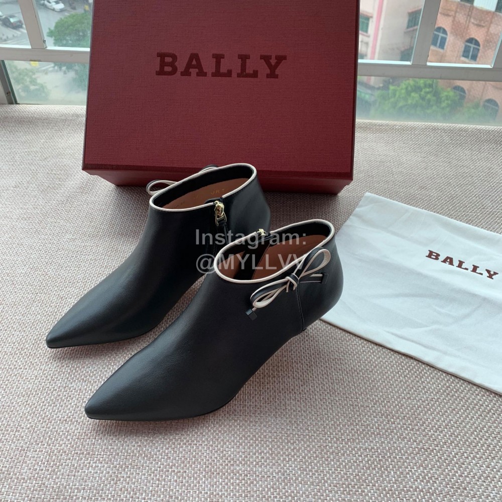 Bally Fashion Calfskin High Heel Pointed Boots For Women Black