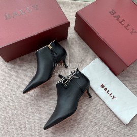 Bally Fashion Calfskin High Heel Pointed Boots For Women Black