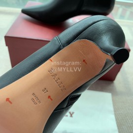 Bally Fashion Calfskin High Heel Pointed Boots For Women Black