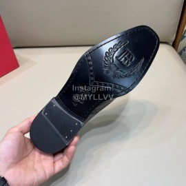 Balmain Black Calf Leather Fashion Lace Up Shoes For Men