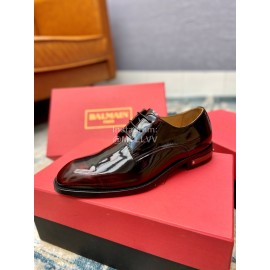Balmain Red Calf Leather Lace Up Shoes For Men